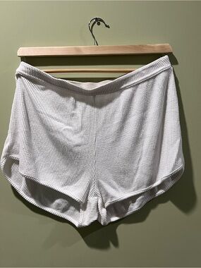 Aerie White Ribbed Lounge Shorts - Women Intimates & Sleepwear